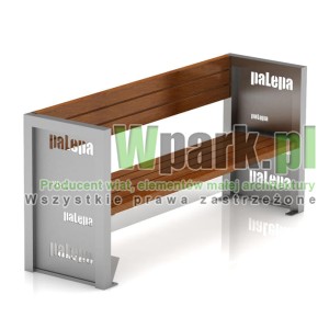 Ławka MODE 11 stal nierdzewna z dowolnym napisem