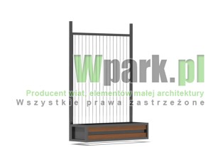 Ściana z linkami na rośliny i donicą 1500 mm