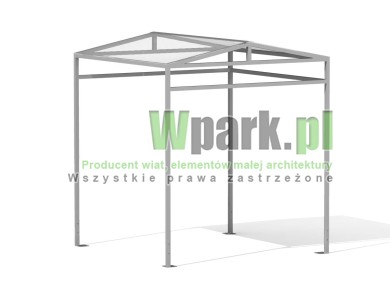 Wiata 01 AluPALEPA  dach dwa spady na 5 rowerów