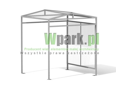 Wiata 02 AluPALEPA dach dwa spady na 5 rowerów