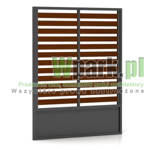 Moduł ściany bocznej lub tylnej wysokość 2000 mm szerokość 2000 mm wypełnienie deski iglaste z blachą