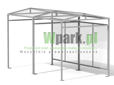 Wiata 08 AluPALEPA dach dwa spady na 10 rowerów