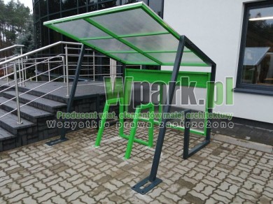 Wiata na rowery POLO 01 ze ścianą tylną - na 8 rowerów