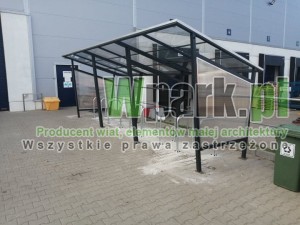 Wiata na rowery SWED 03 - na 18 rowerów ze stojakami typu barierka