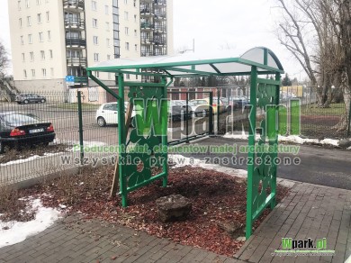 Wiata na rowery SZKOLNA 04 - na 6 rowerów zielona