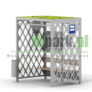 Wiata LOZE 04 z zielonym dachem