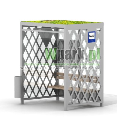 Wiata LOZE 04 z zielonym dachem