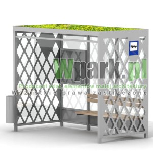 Wiata LOZE 05 z zielonym dachem