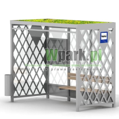 Wiata LOZE 05 z zielonym dachem