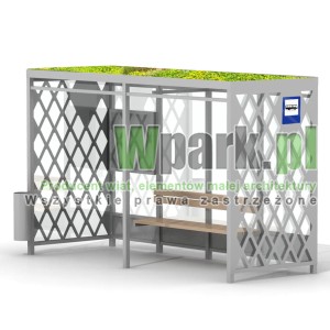 Wiata LOZE 06 z zielonym dachem