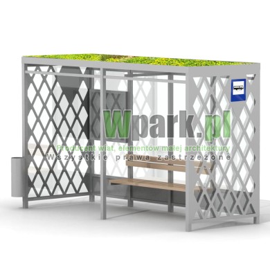 Wiata LOZE 06 z zielonym dachem