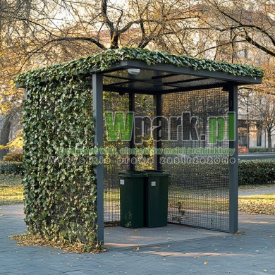 Wiata śmietnikowa Zielona 02