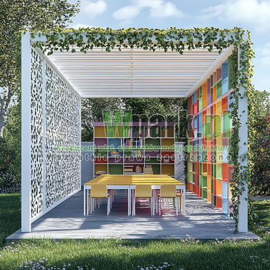 Wiata edukacyjne, altany szkolna – klasa pod chmurką 01