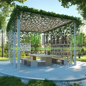 Wiata edukacyjne, altany szkolna – klasa pod chmurką 04