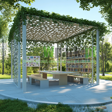 Wiata edukacyjne, altany szkolna – klasa pod chmurką 04