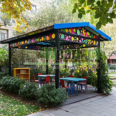 Wiata edukacyjne, altany szkolna – klasa pod chmurką 05