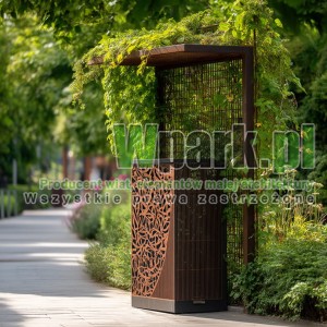 Zielona osłona na kosz miejski 02