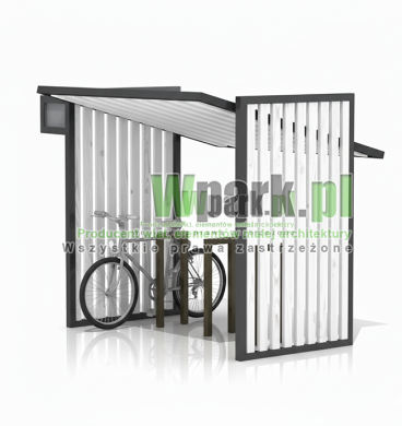 Wiata na rowery EASY 01 - na 6 rowerów ściany drewno