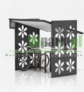 Wiata na rowery EASY 01 - na 6 rowerów ściany blacha wycinana laserowo