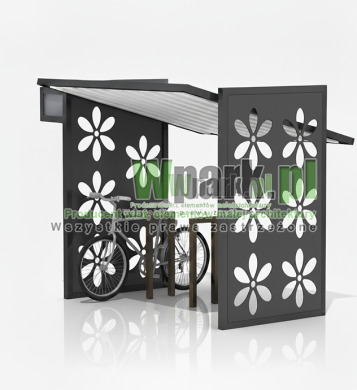 Wiata na rowery EASY 01 - na 6 rowerów ściany blacha wycinana laserowo