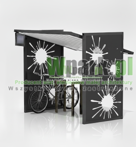 Wiata na rowery EASY 01 - na 6 rowerów ściany blacha wycinana laserowo