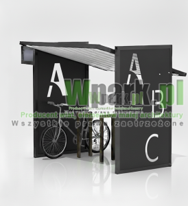 Wiata na rowery EASY 01 - na 6 rowerów ściany blacha wycinana laserowo