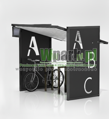 Wiata na rowery EASY 01 - na 6 rowerów ściany blacha wycinana laserowo