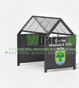 Wiata na rowery HOME - na 8 rowerów  z dowolnymi napisami