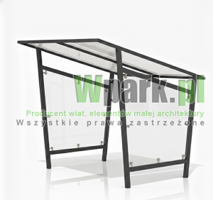 Wiata na rowery SWED 01 - na 6 rowerów ściany szkło hartowane