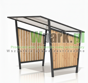 Wiata na rowery SWED 01 - na 6 rowerów ściany drewno