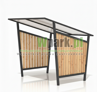 Wiata na rowery SWED 01 - na 6 rowerów ściany drewno