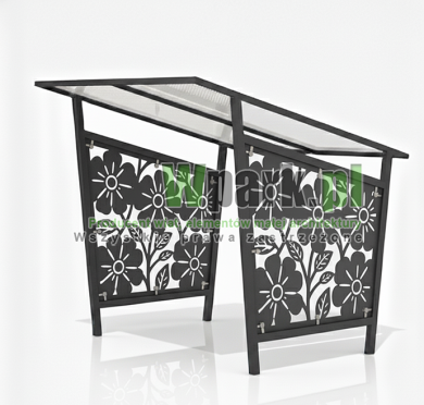 Wiata na rowery SWED 01 - na 6 rowerów ściany blacha wycinana laserowo