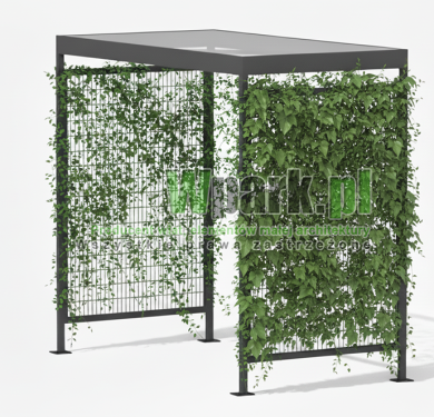 Wiata MINI 02 zielona z kratami na rośliny