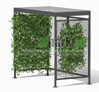 Wiata MINI 03 zielona z kratami na rośliny