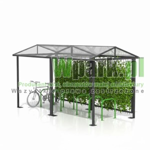 Wiata na rowery TRIO 02  - na 12 rowerów ZIELONA