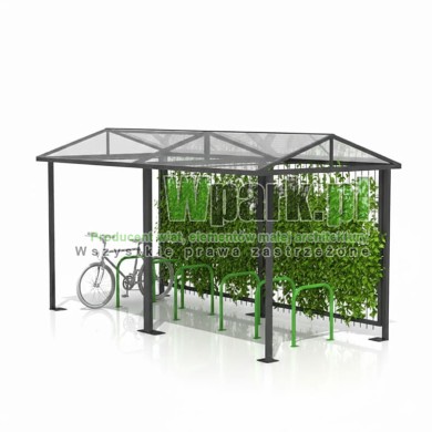 Wiata na rowery TRIO 02  - na 12 rowerów ZIELONA