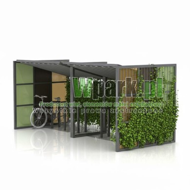 Wiata na rowery PUZL 02  - na 12 rowerów ZIELONA