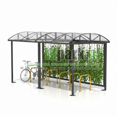 Wiata na rowery DECO 05  - na 12 rowerów ZIELONA