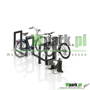 Zestaw Stacja naprawy rowerów BikeStop ze stojakiem i pompką z manometrem 