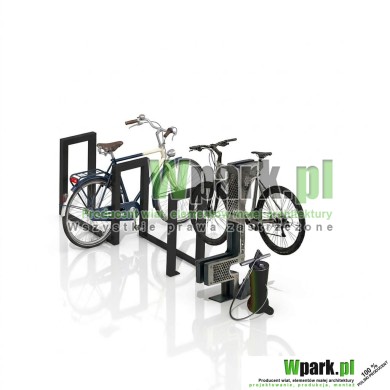 Zestaw Stacja naprawy rowerów BikeStop ze stojakiem i pompką z manometrem 