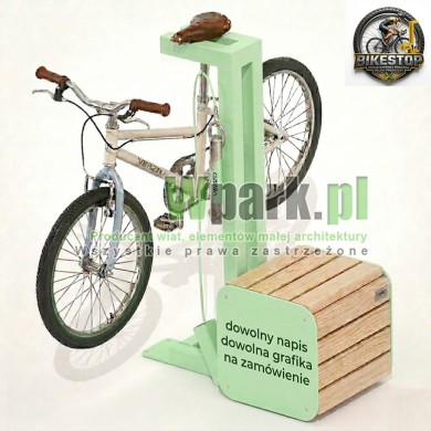 Stacja naprawy rowerów BikeStop linia MODE 02 DOWLONY NAPIS