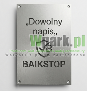 Blacha frontowa z dowolnym napisem do BikeStop