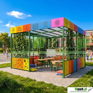 Wiata edukacyjna, altana szkolna – klasa pod chmurką 07