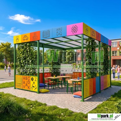 Wiata edukacyjna, altana szkolna – klasa pod chmurką 07