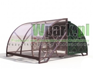 Wiata na rowery ZÓŁW elegancki na 5 rowerów