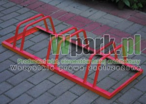 Stojak rowerowy stalowy kolor czerwony na 3 stanowiska (kod:3027/3/S/P/Czerwony)