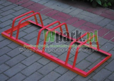 Stojak rowerowy stalowy kolor czerwony na 3 stanowiska (kod:3027/3/S/P/Czerwony)