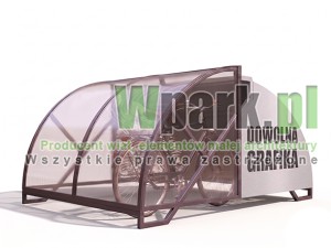 Wiata na rowery ZÓŁW z dowolną grafiką na 5 rowerów