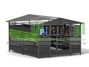 Wiata na rowery TRIO 11 zamykana - na 13 rowerów