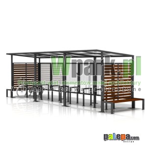 Wiata na rowery MODE 12 - na 18 rowerów z ławkami